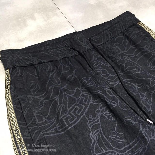 Versace運動褲 19春夏新款 範思哲男士黑色休閒褲  tzy1842